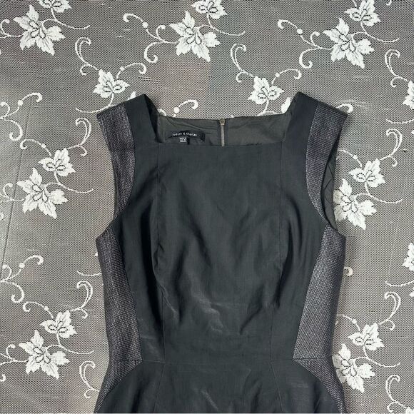 Judith & Charles Black Sleeveless Linen Blend Sheath Dress Sz 6 - Picture 7 of 12